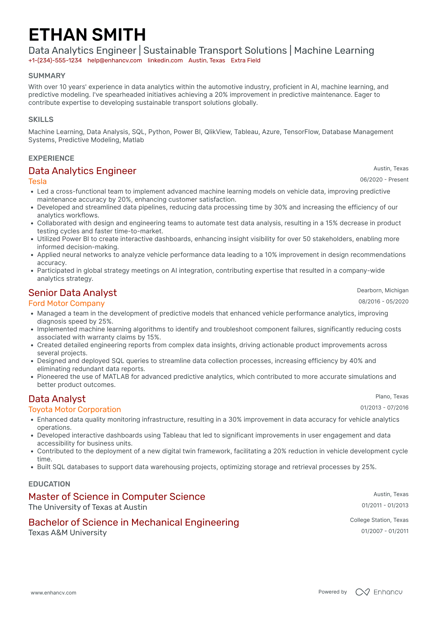 Senior Azure Data Engineer Resume Example