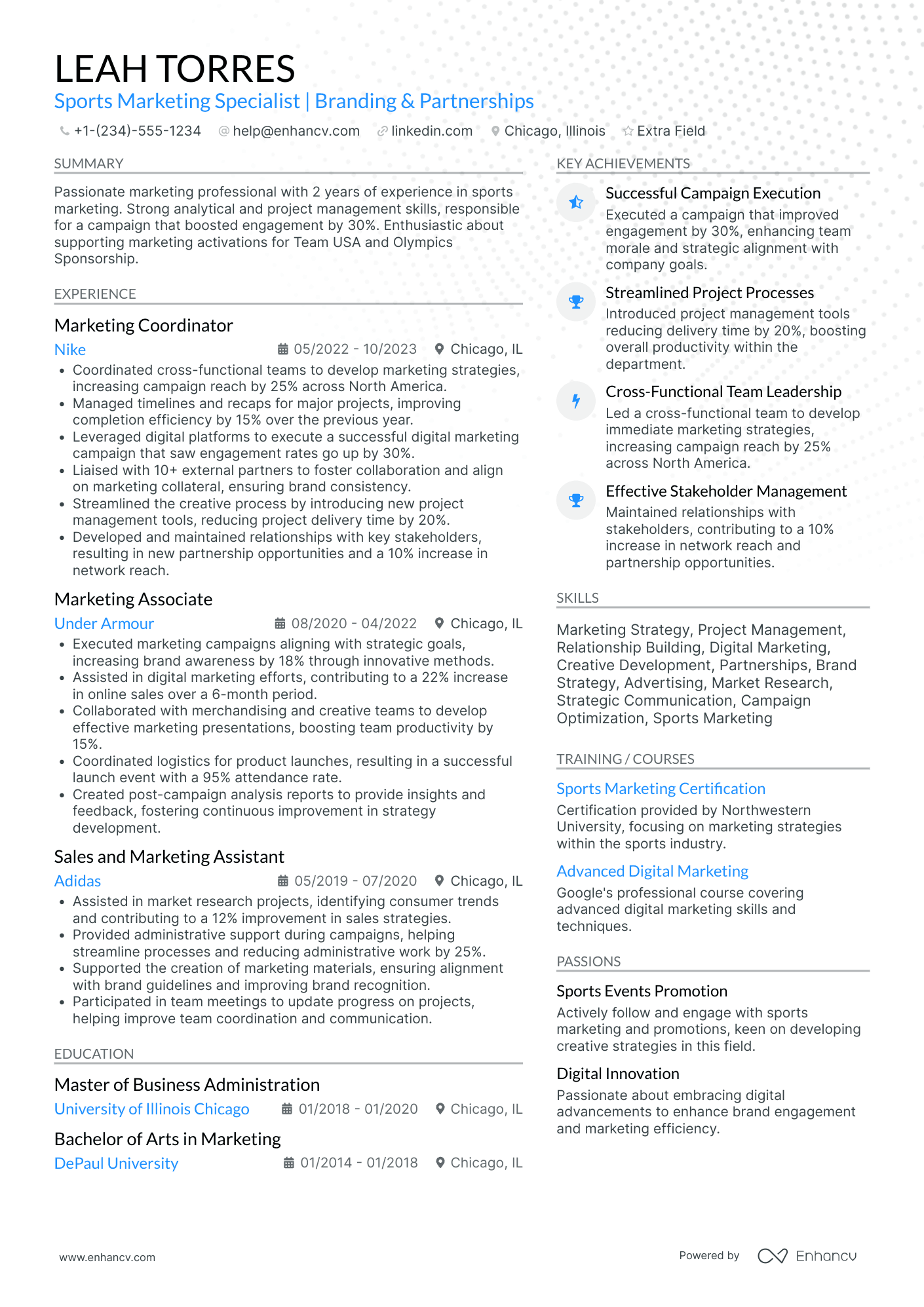 Brand Marketing Specialist Resume Example