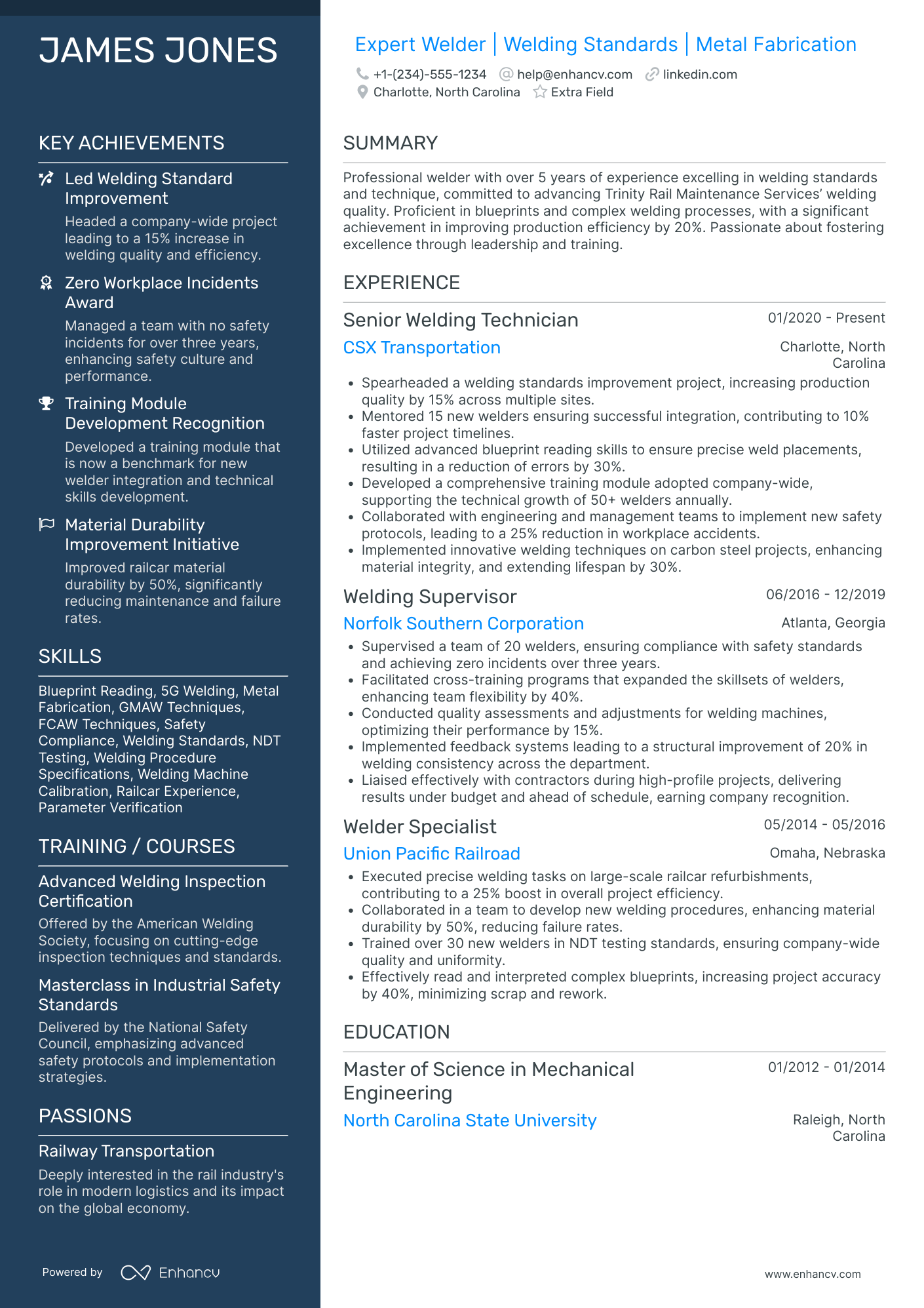 Welder Trainer Resume Example