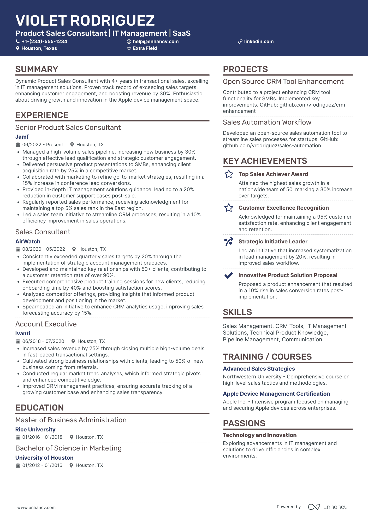 Apple Solutions Consultant Resume Example