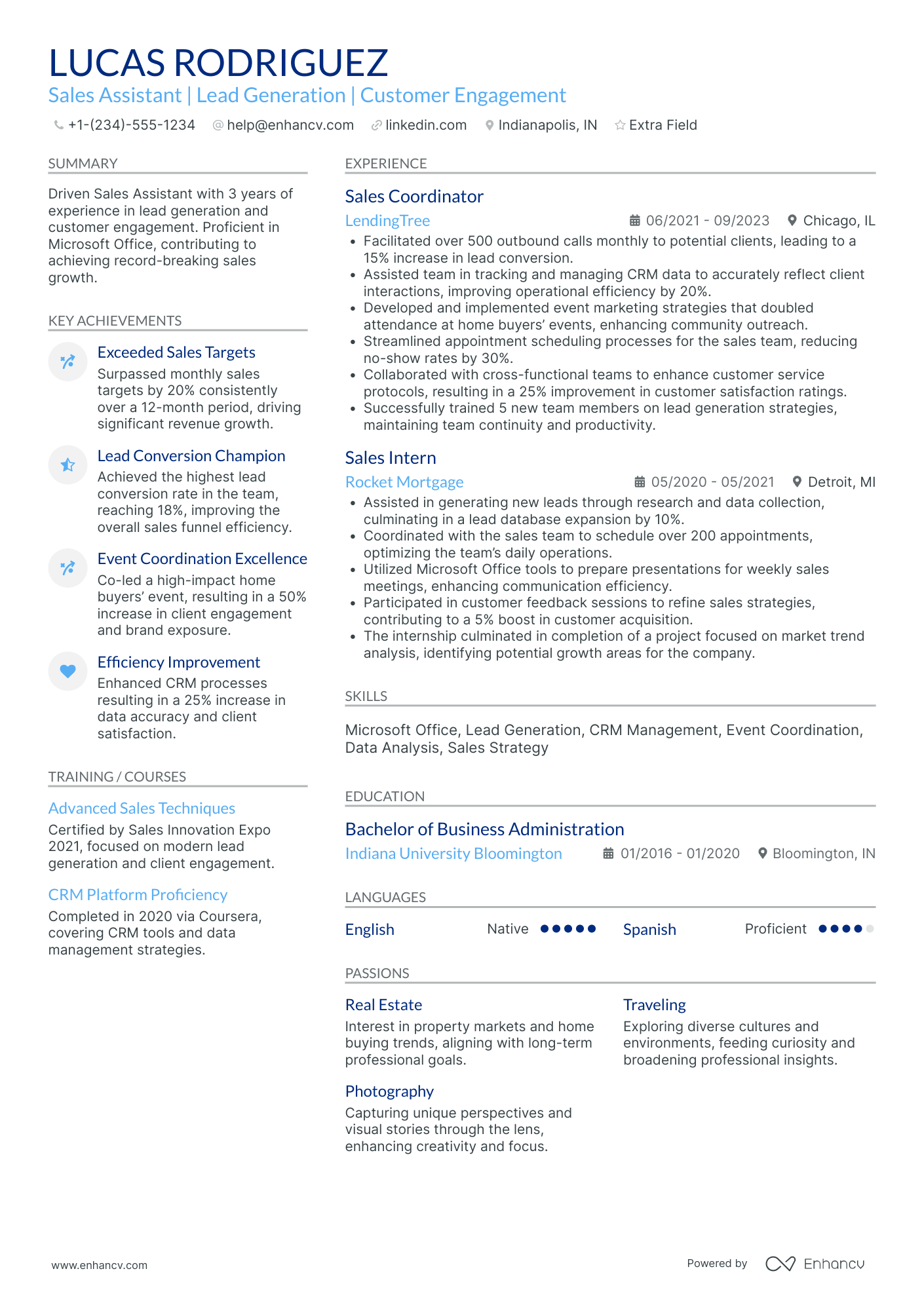 Junior Sales Assistant Resume Example