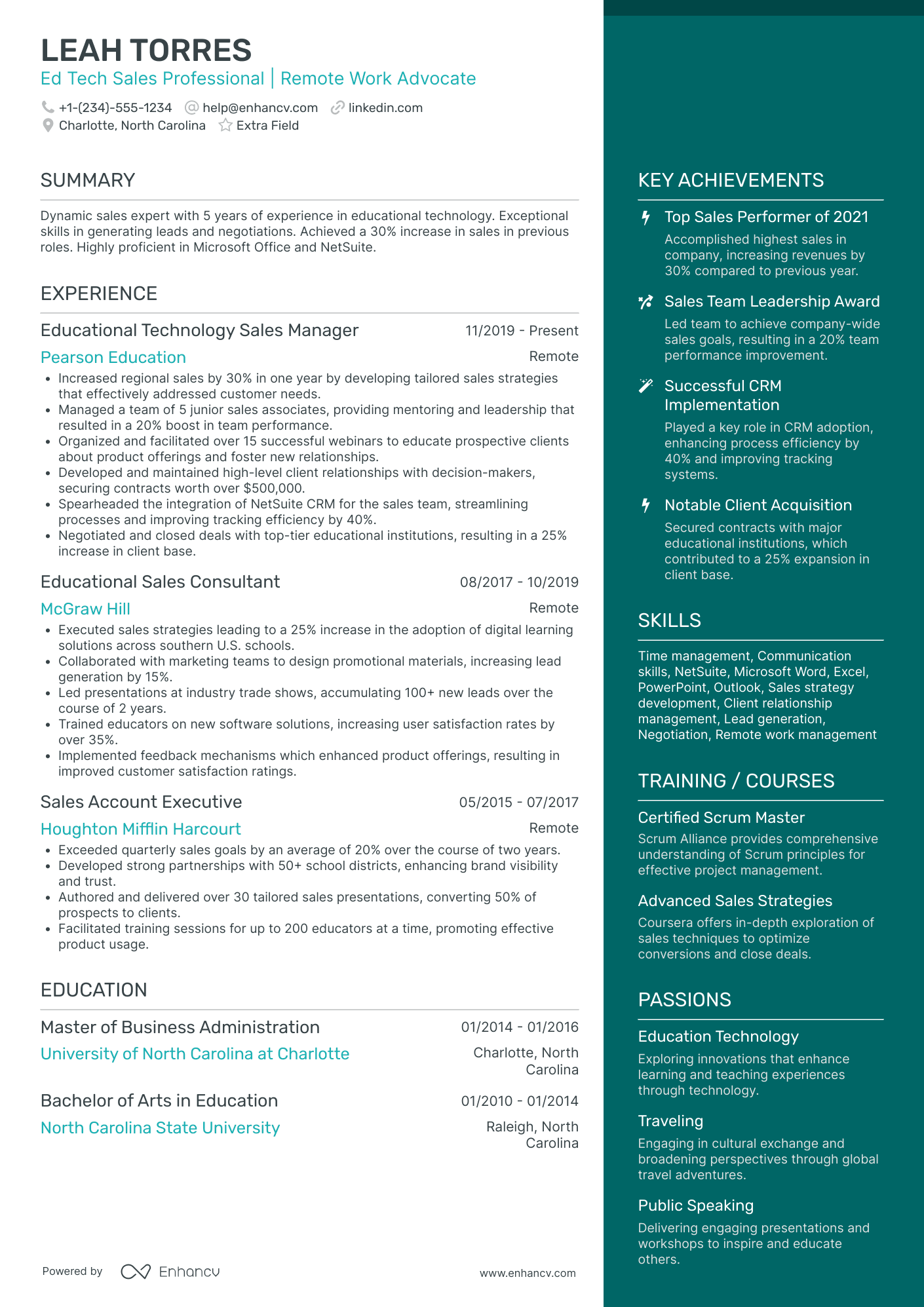 Tech Sales Associate Resume Example