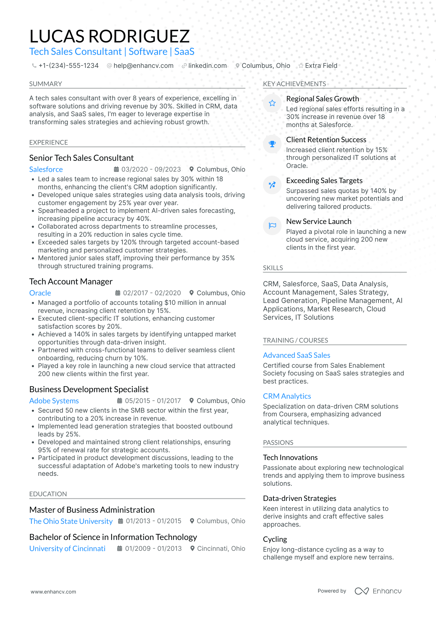 Tech Sales Consultant Resume Example