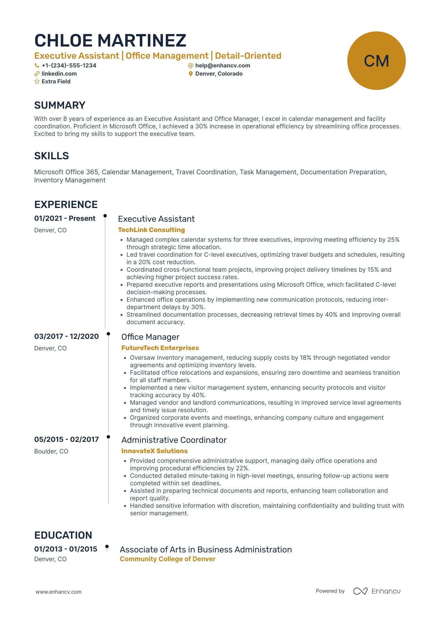 Assistant Office Manager Resume Example