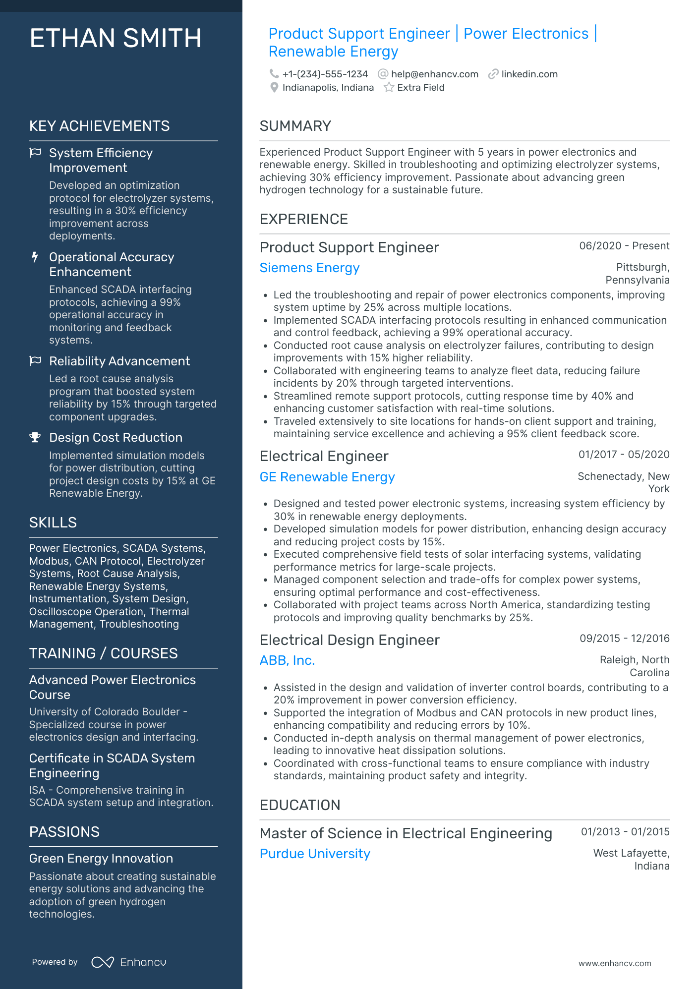 Product Support Engineer Resume Example