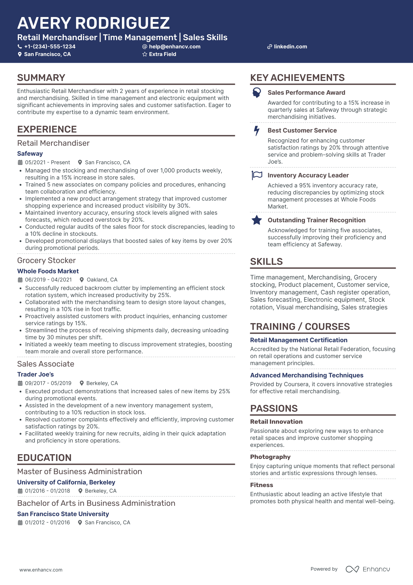 Clothing Store Stocker Resume Example