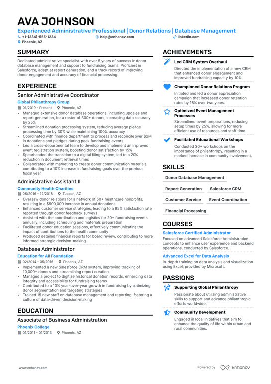 Temporary Administrative Assistant Resume Example