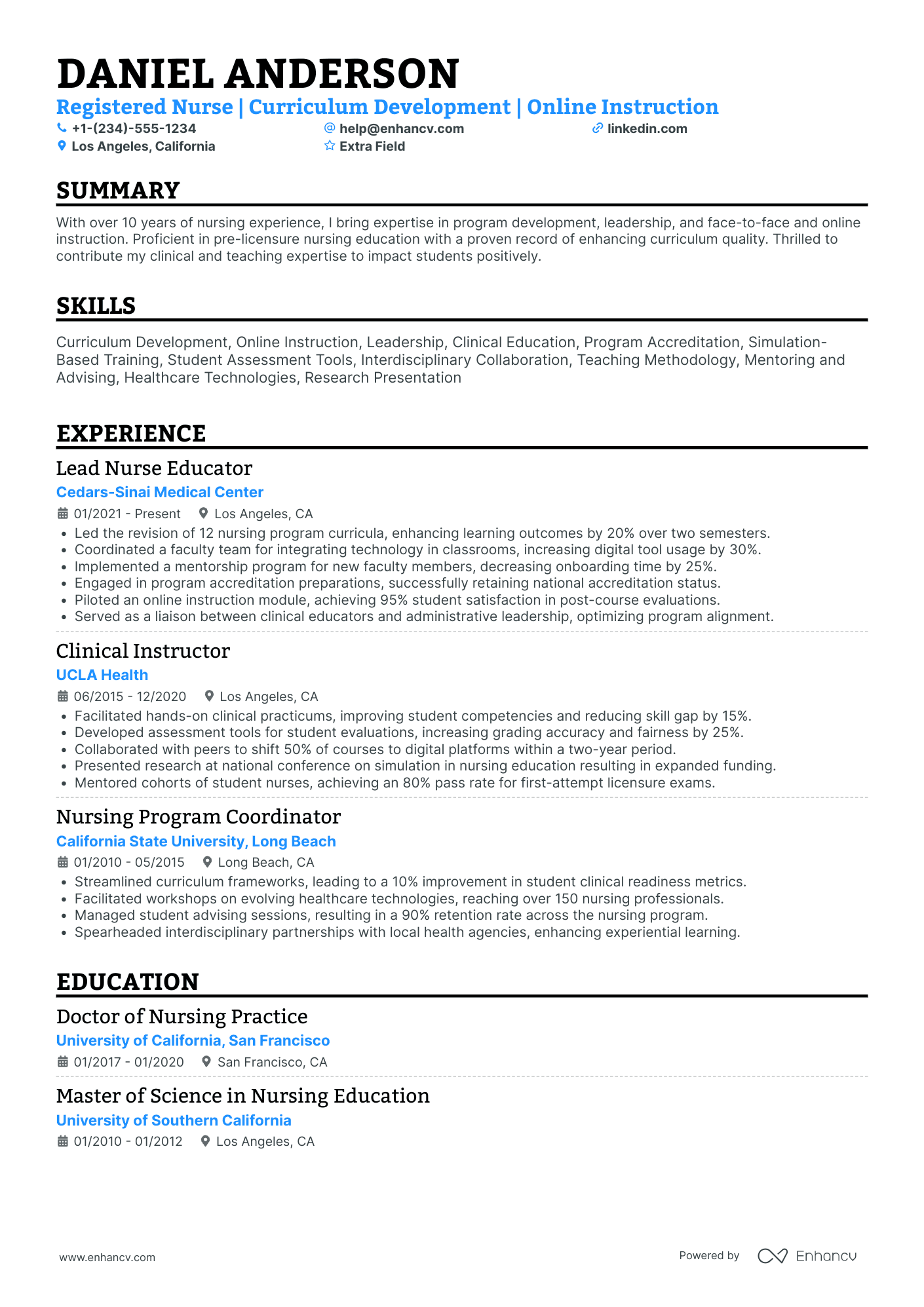 Undergraduate Nursing Assistant Resume Example