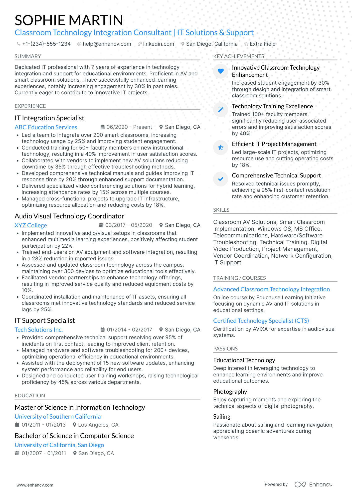 Technology Integration Consultant Resume Example