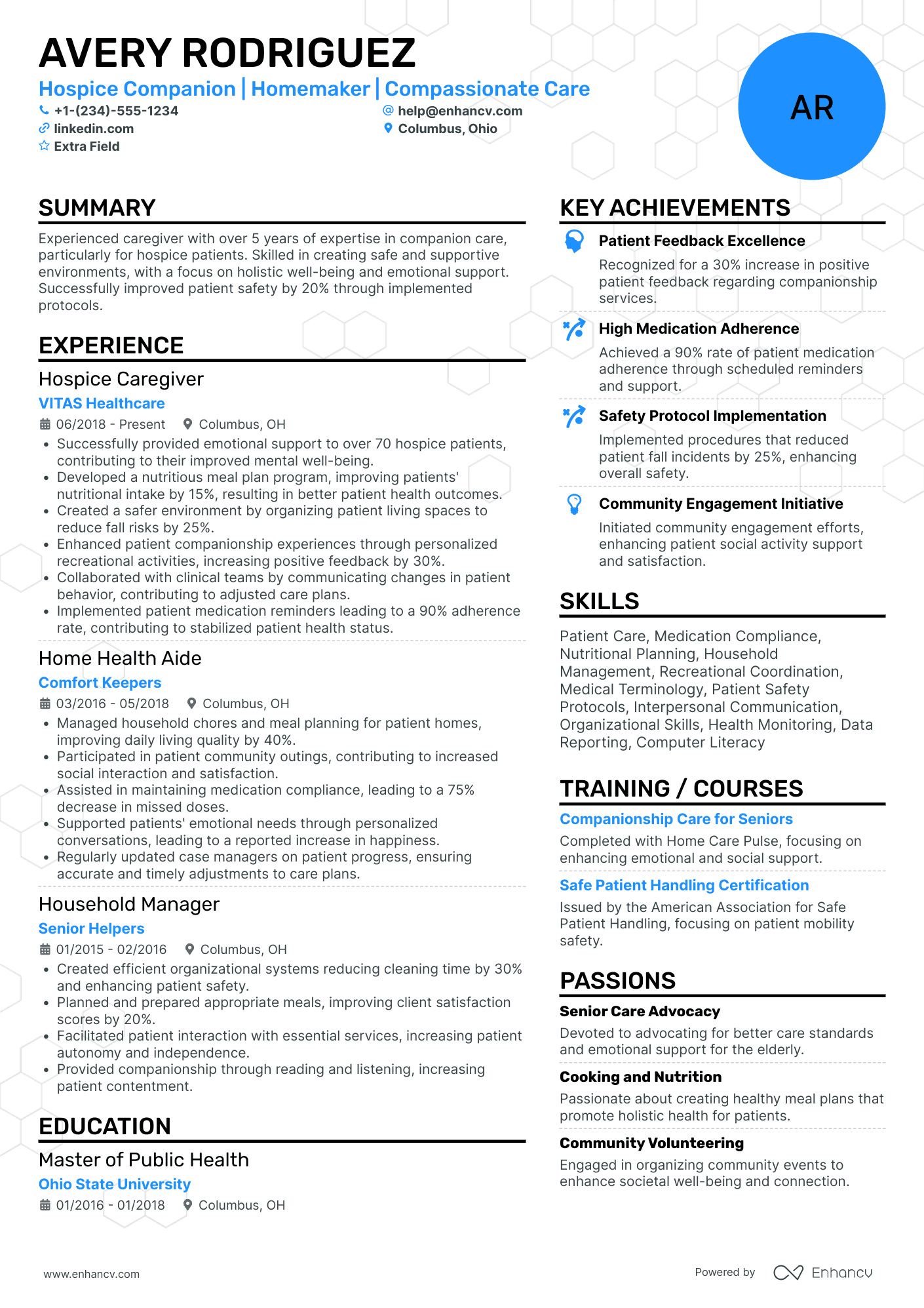 Hospice Caregiver Resume Example