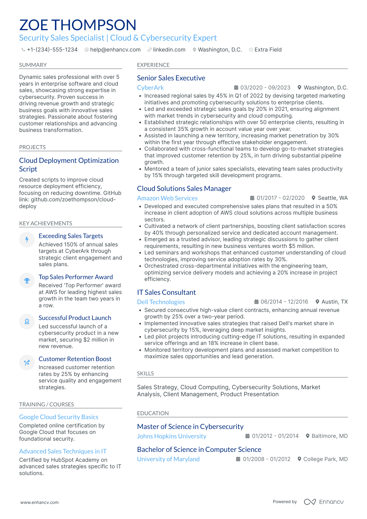 Google Developer Expert Resume Example