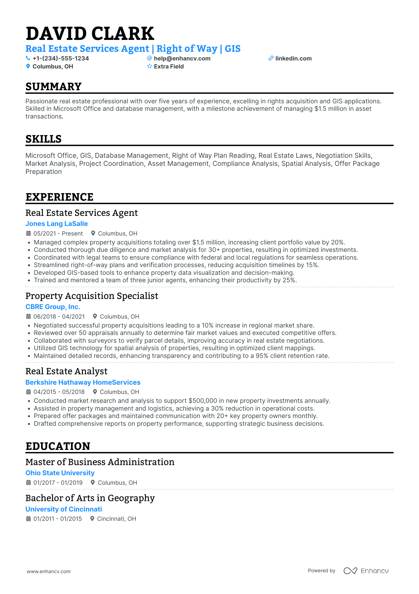 Real Estate Appraisal Agent Resume Example