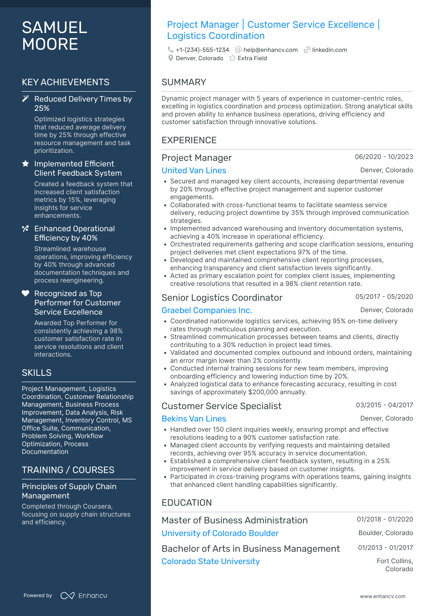 Hospitality Coordinator Resume Example