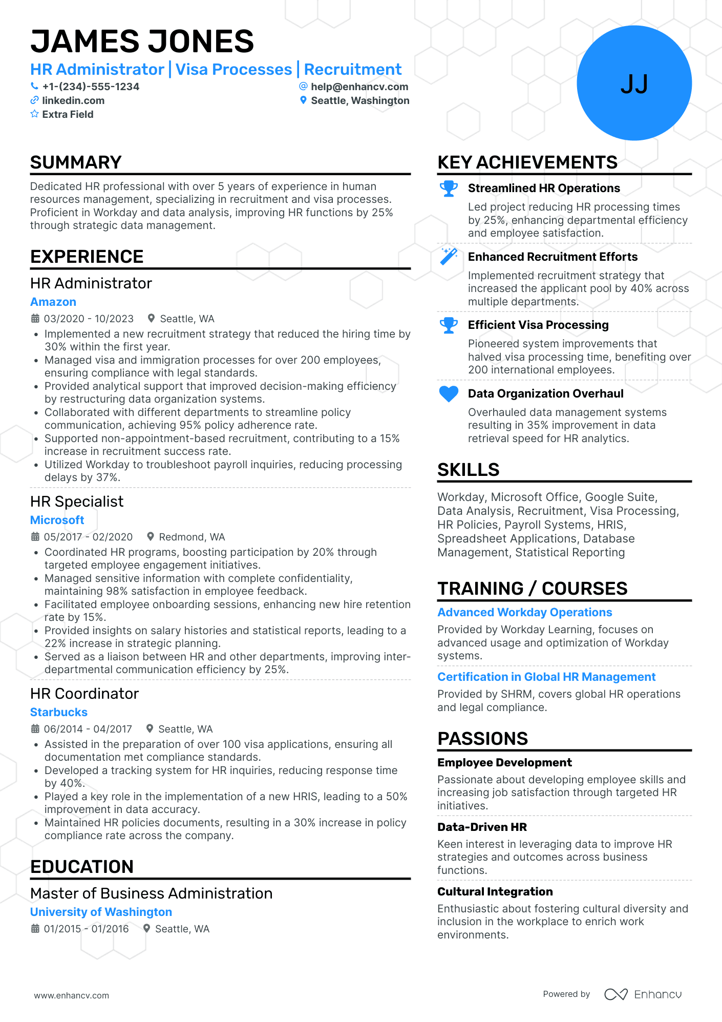 HR Administrator Resume Example