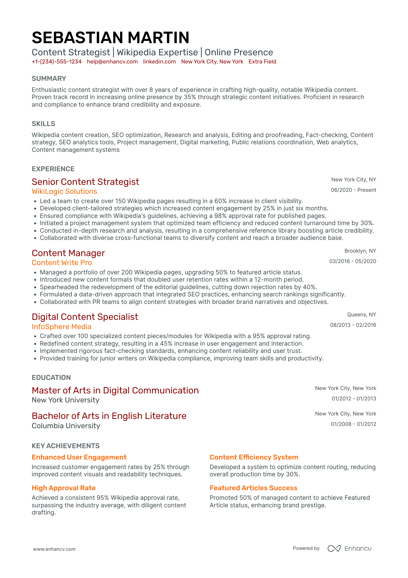 Ghost Writer Resume Example