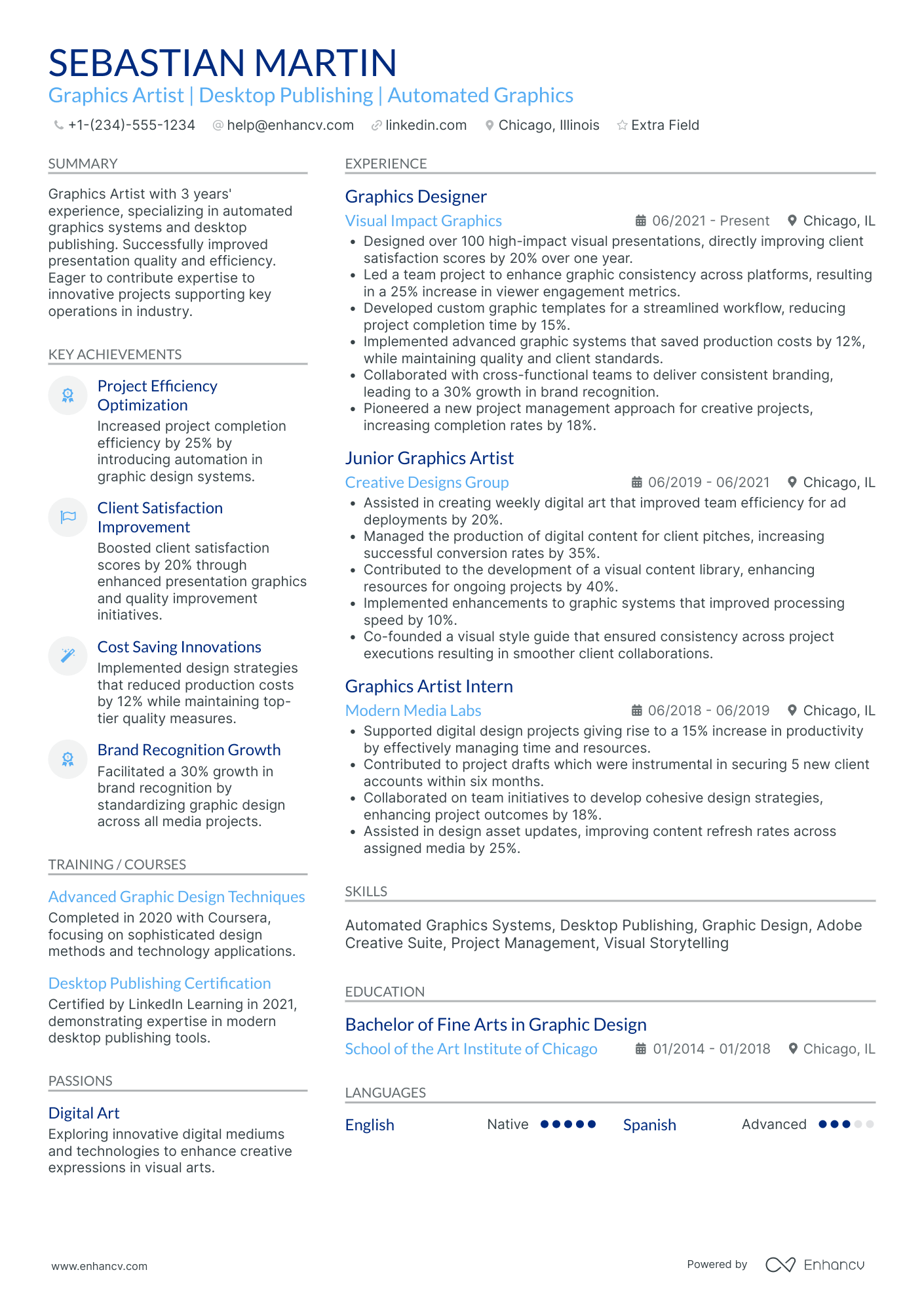 Junior Artist Resume Example