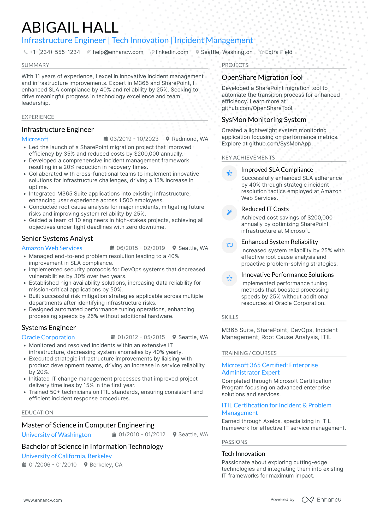 Devops Infrastructure Engineer Resume Example