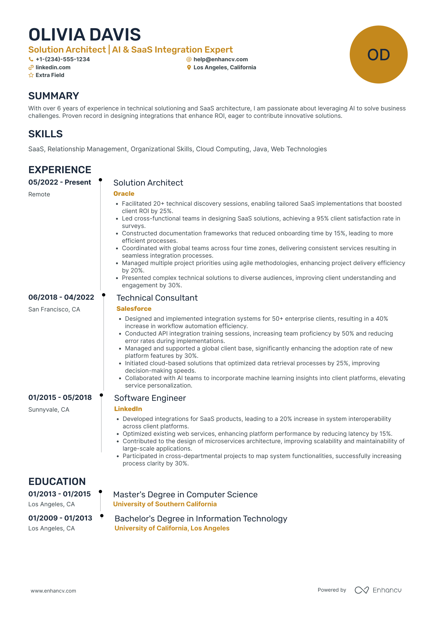 Microservices Solutions Architect Resume Example