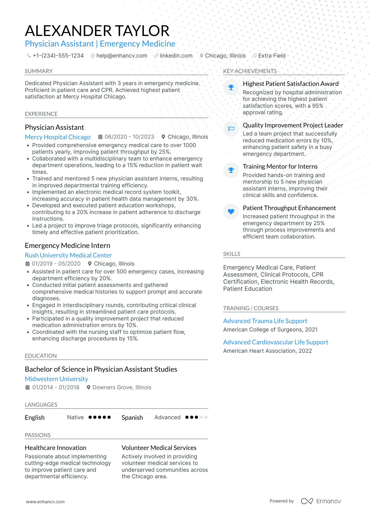 Physician Assistant   Emergency Medicine Resume Example