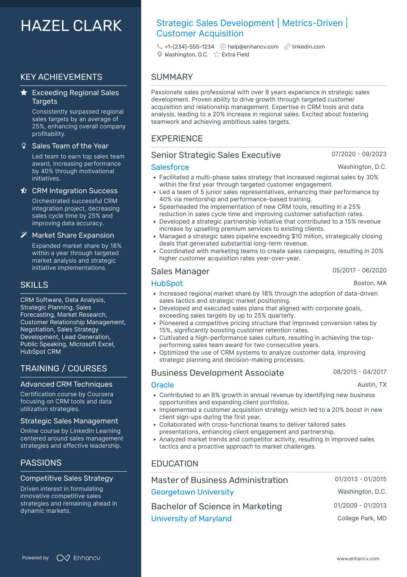 Strategic Sales Development Representative Resume Example