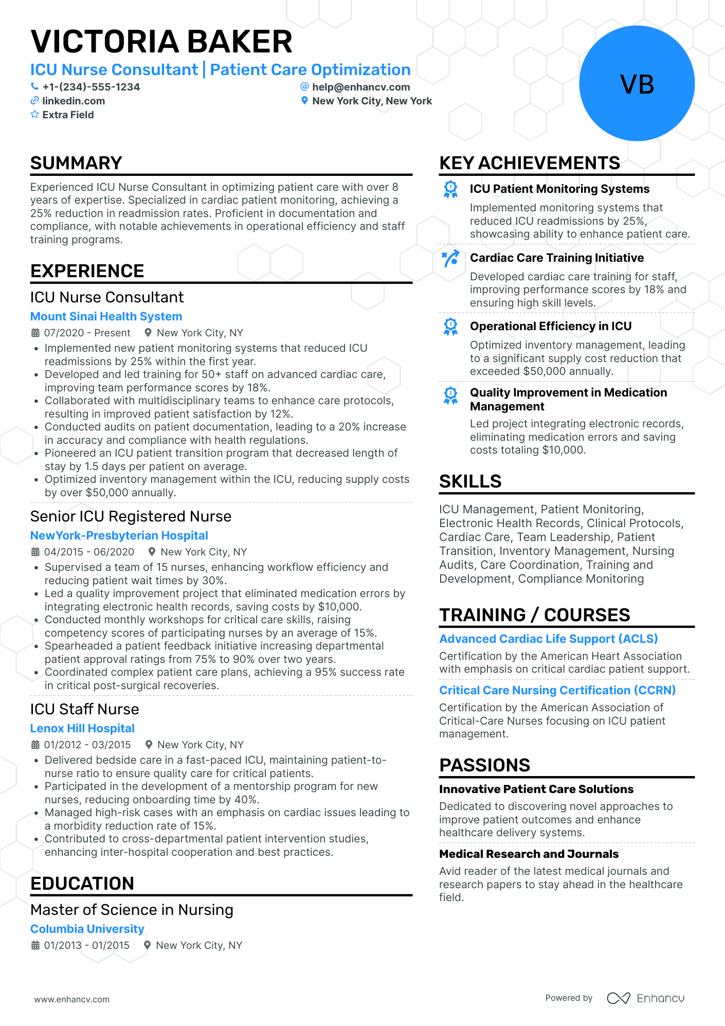 ICU Nurse Consultant Resume Example