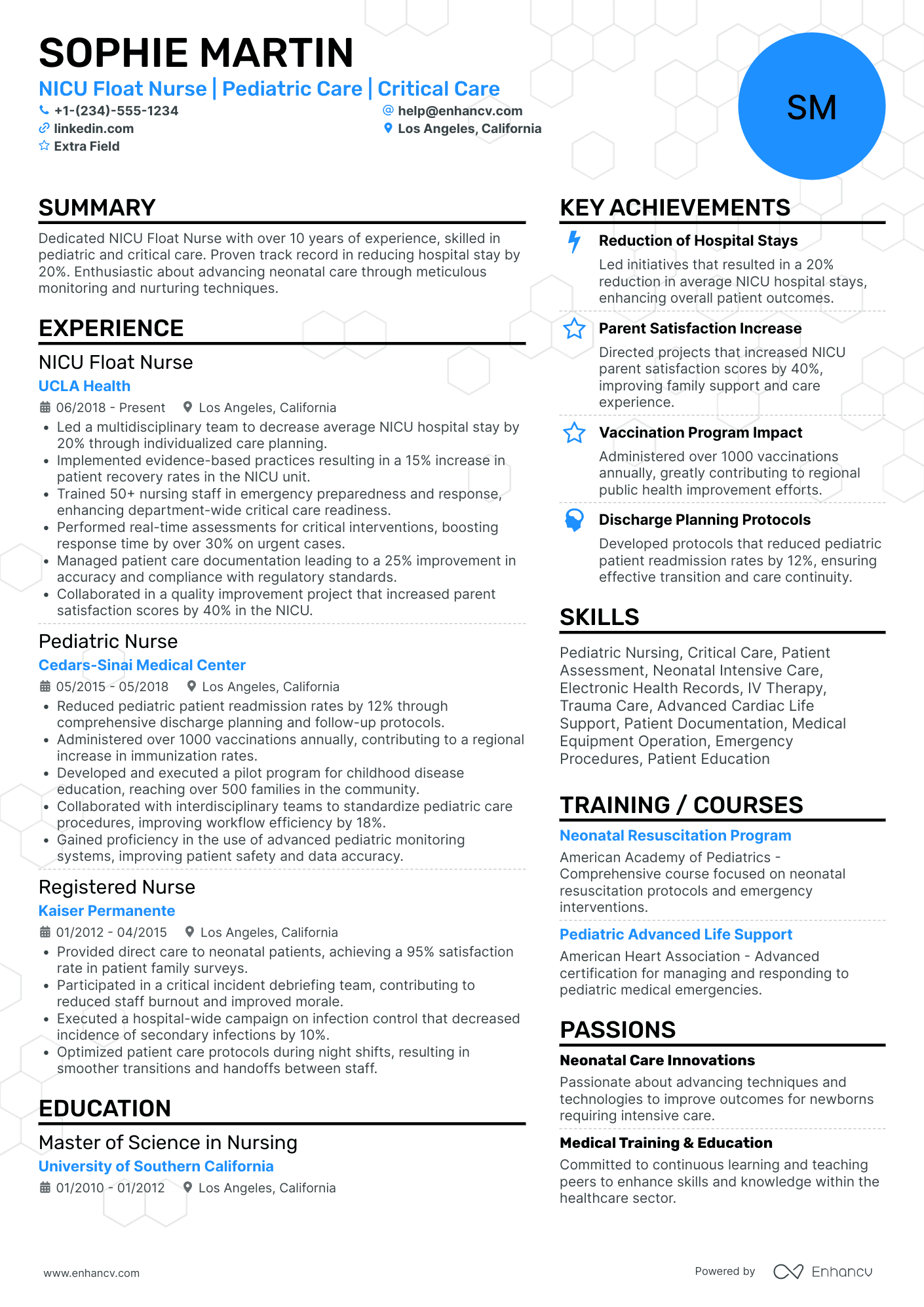 NICU Float Nurse Resume Example