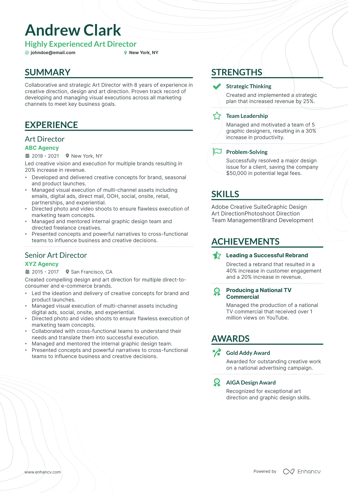 6 Artist Resume Examples & Guide for 2024