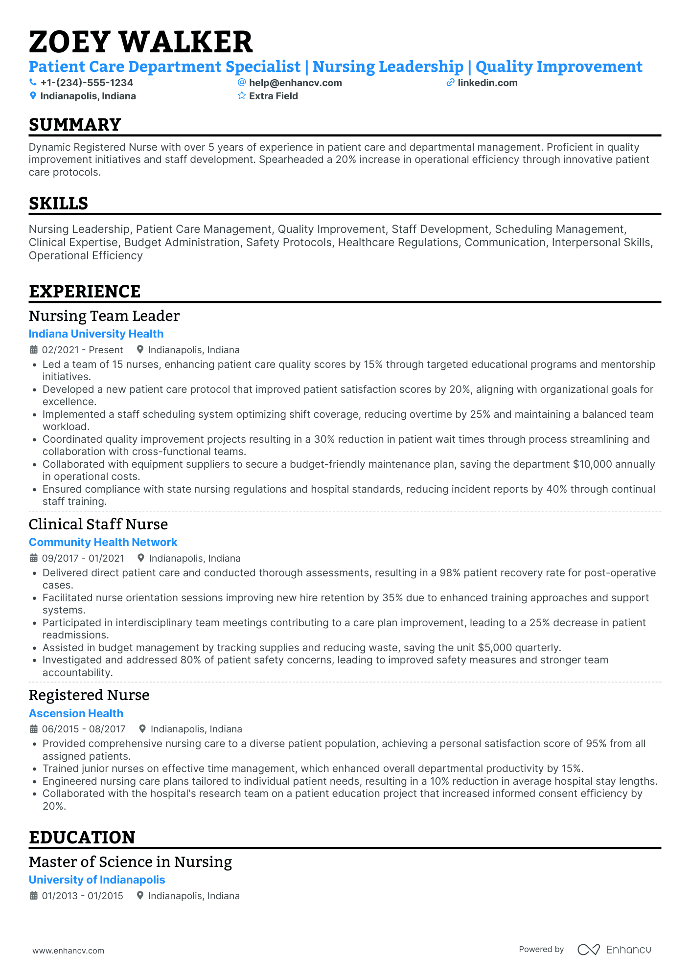 Nurse Educator Coordinator Resume Example