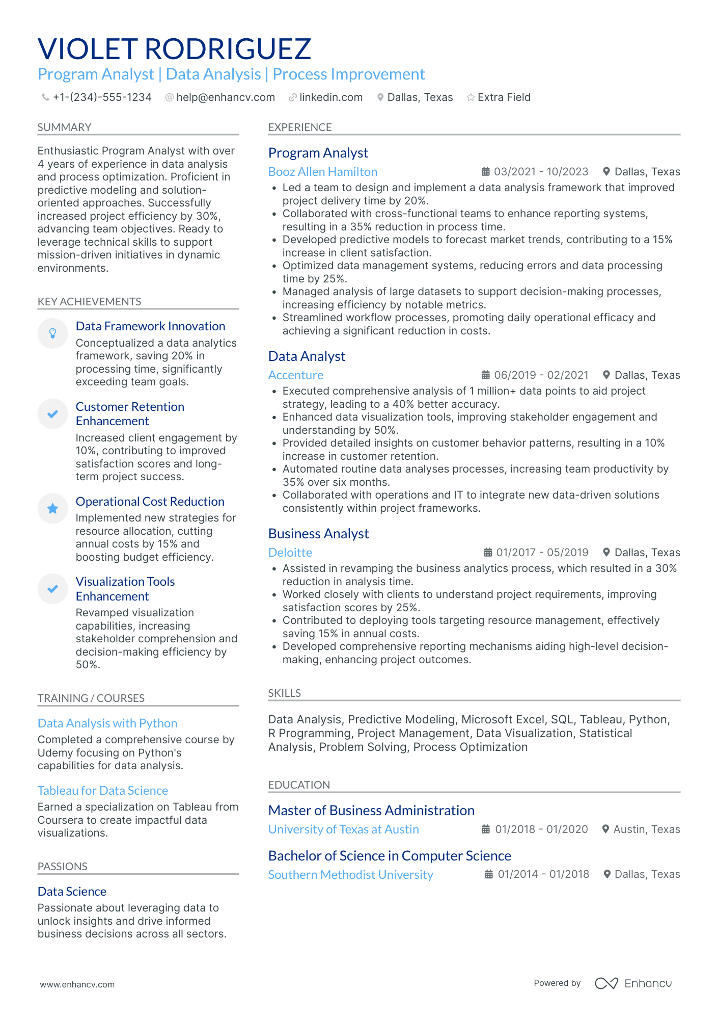 Entry Level Program Analyst Resume Example