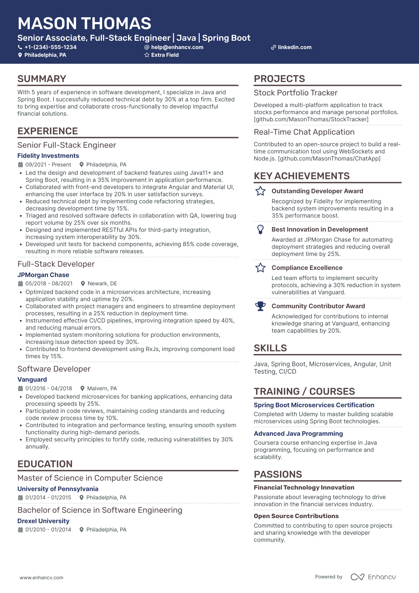 Blockchain Frontend Developer Resume Example