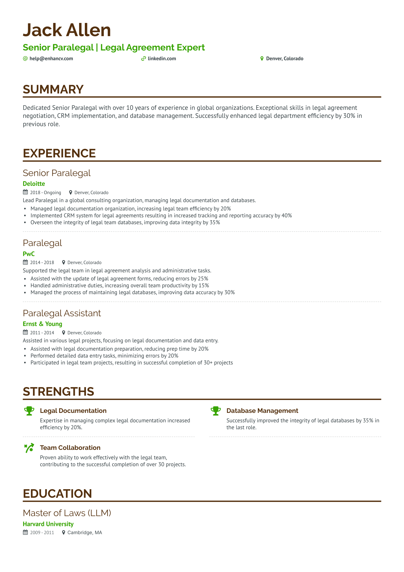 Legal Assistant Paralegal Resume Example