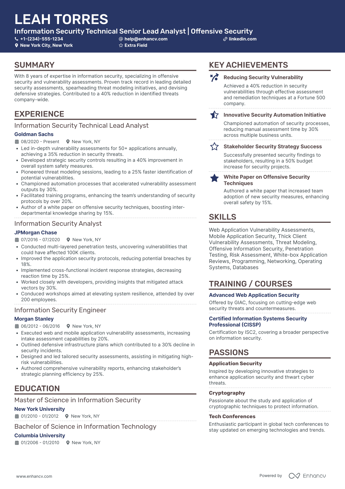 Entry Level IT Security Analyst Resume Example