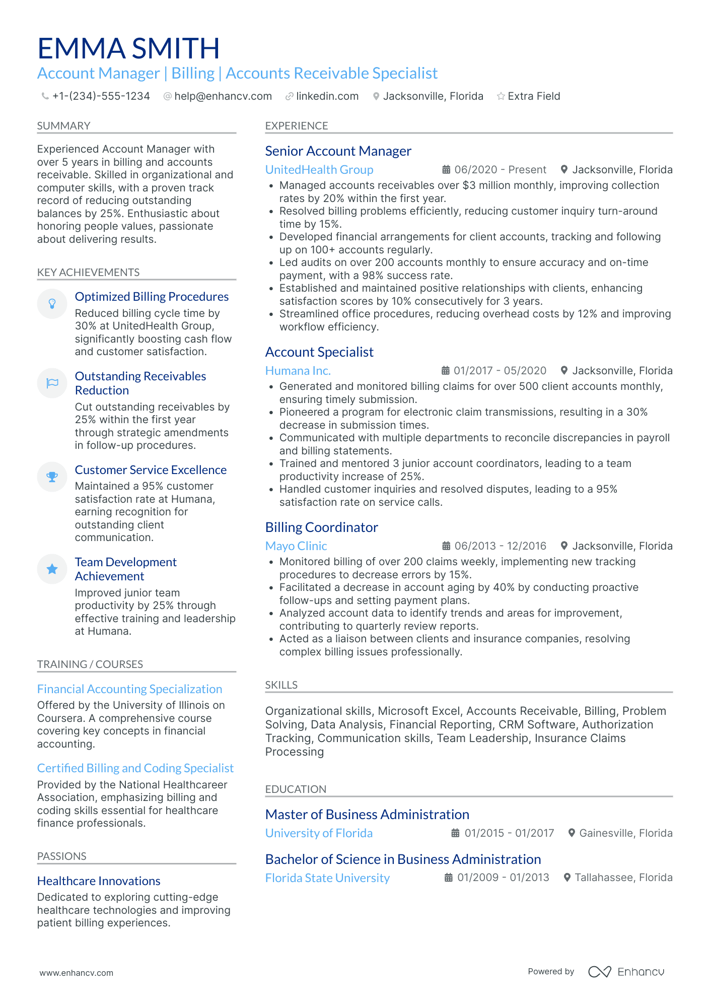 Client Services Account Manager Resume Example