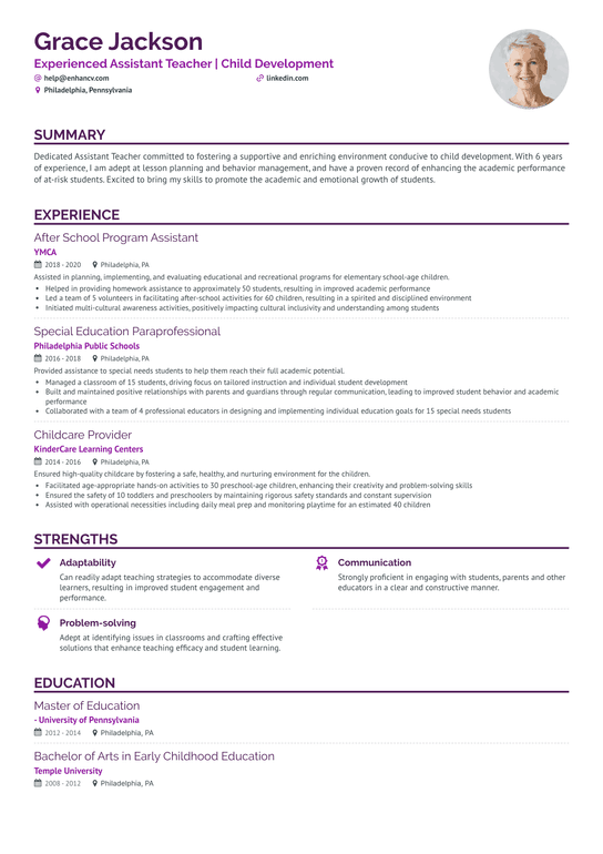 After School Day Care Teacher Resume Example
