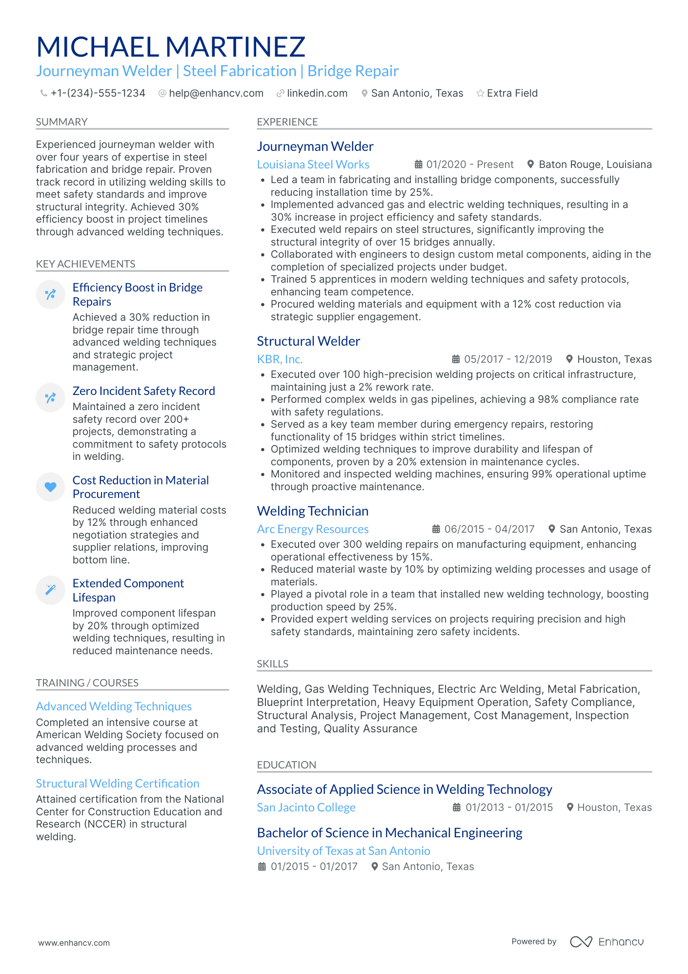 Welder Apprentice Resume Example