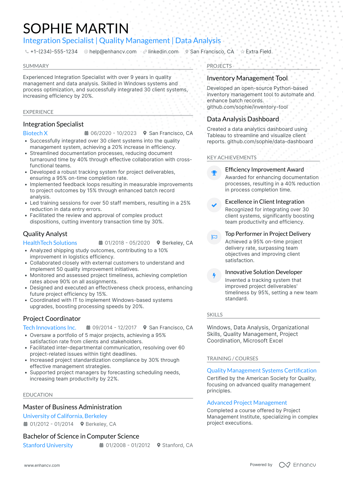 SharePoint Integration Specialist Resume Example