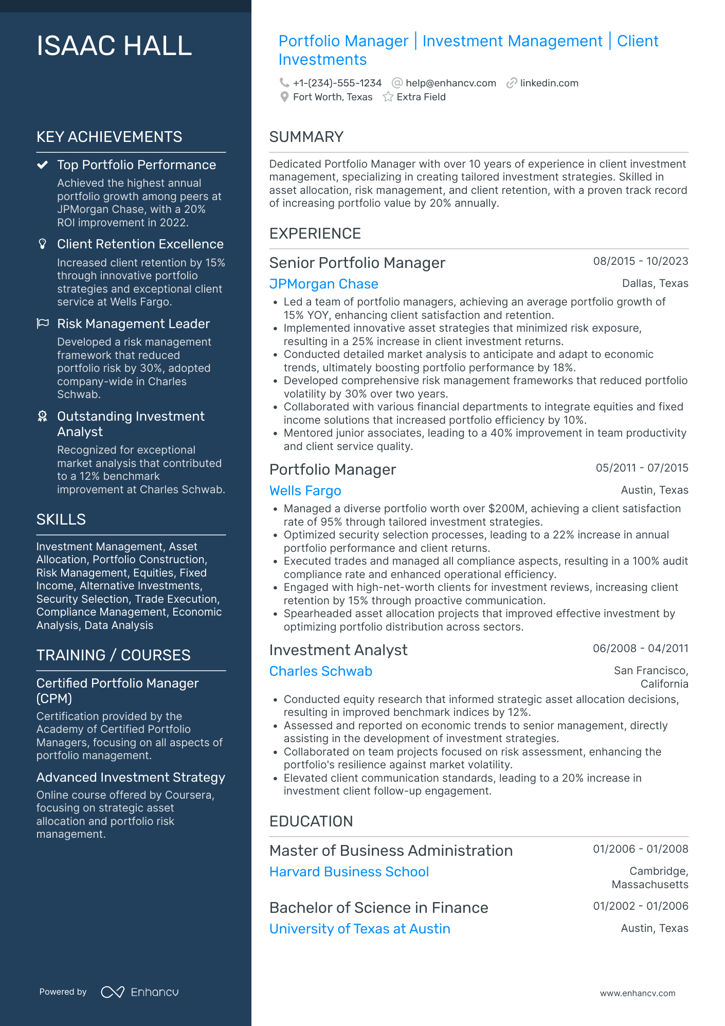 Brand Portfolio Manager Resume Example