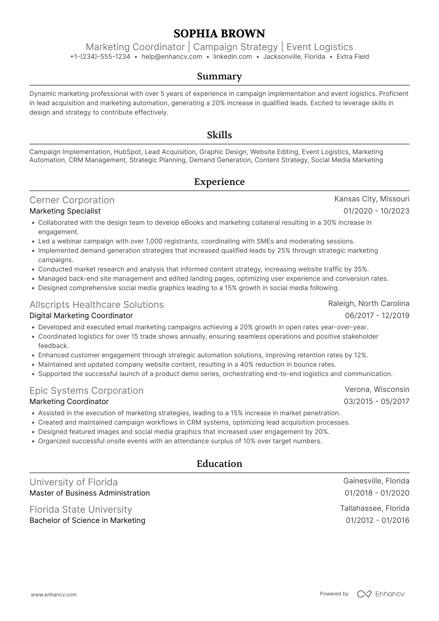 Marketing Production Coordinator Resume Example