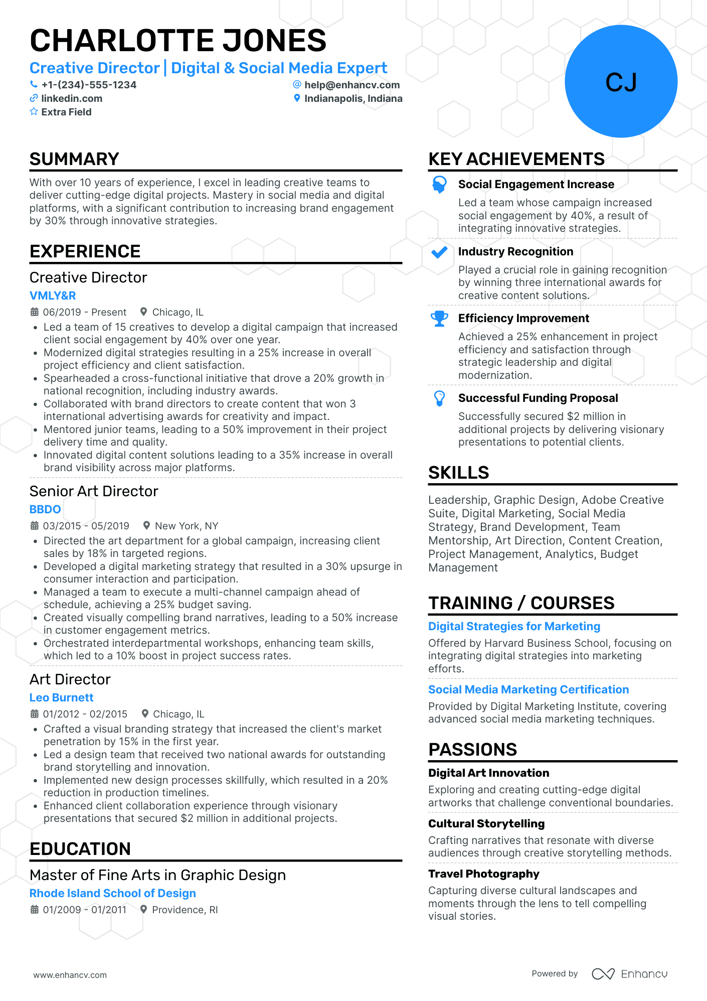 Senior Creative Director Resume Example