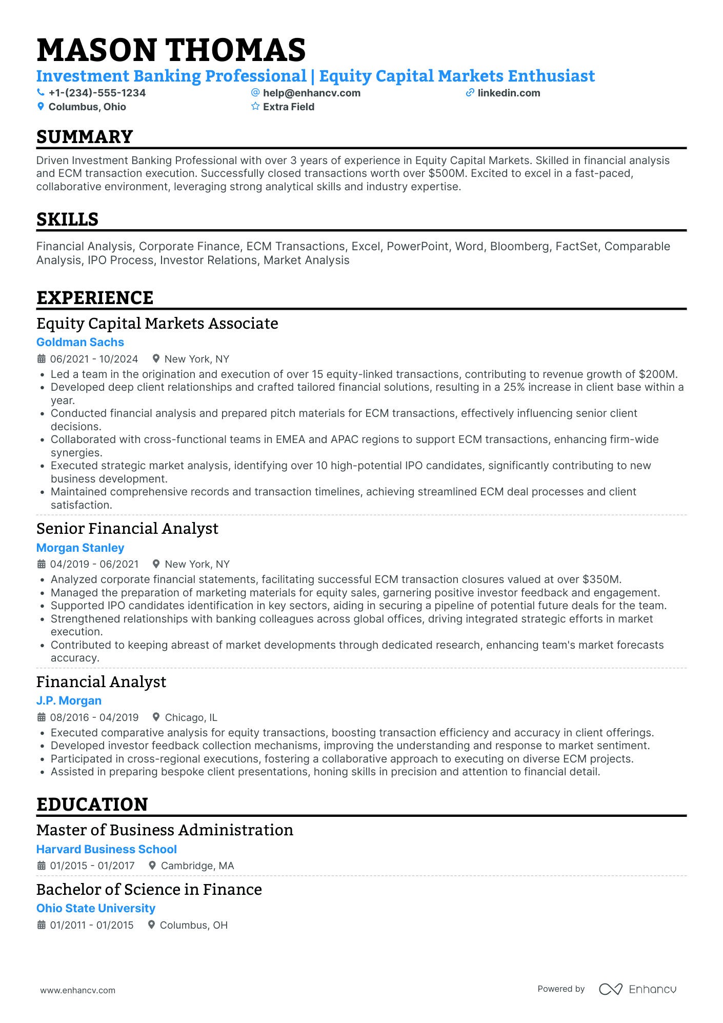 Entry Level Banking Associate Resume Example