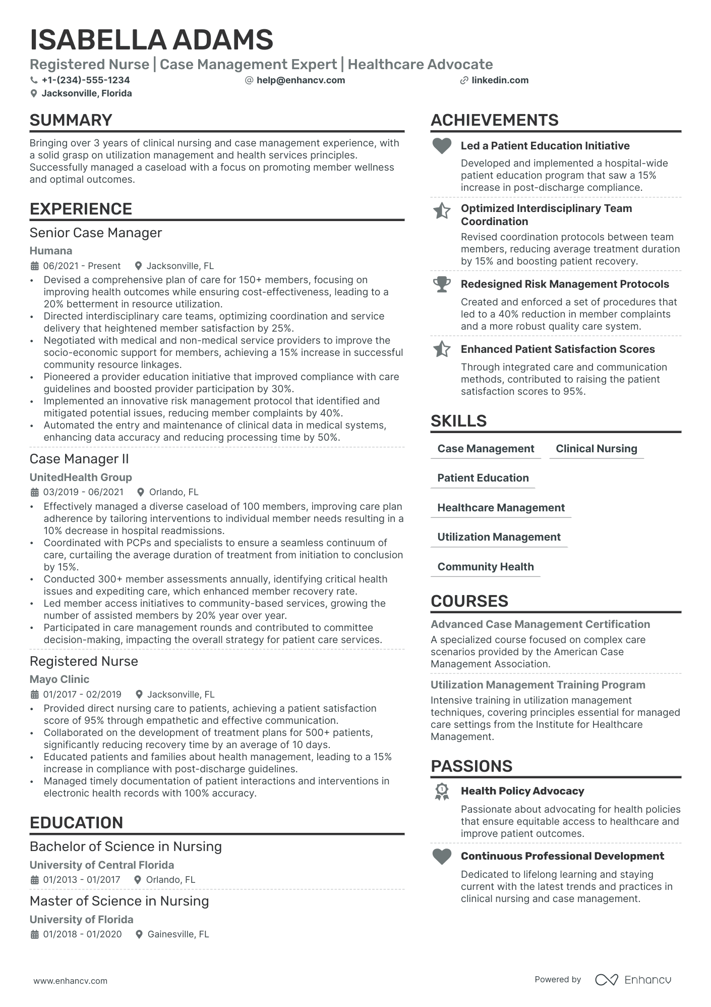 Care Manager Resume Example