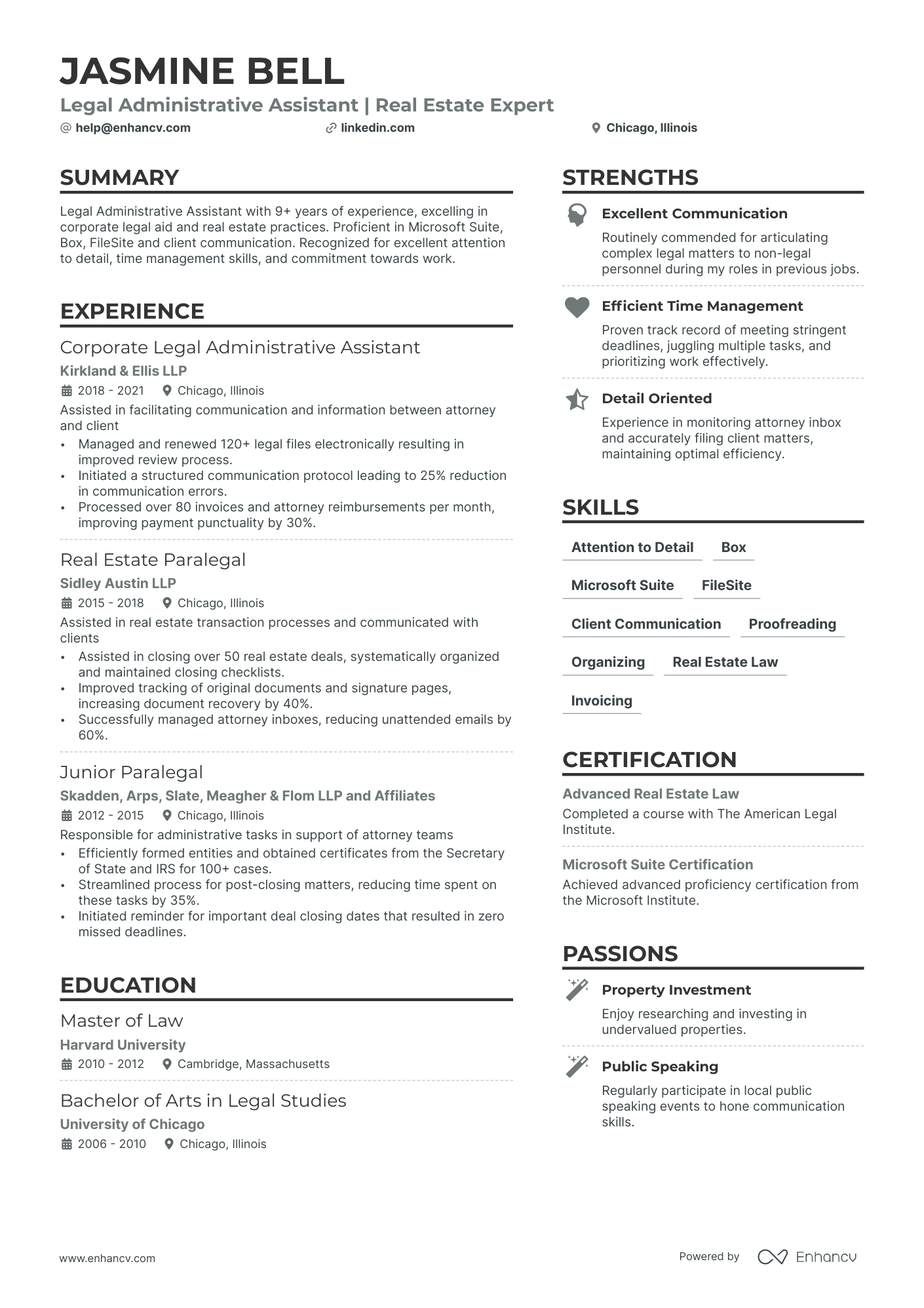 Real Estate Legal Assistant Resume Example