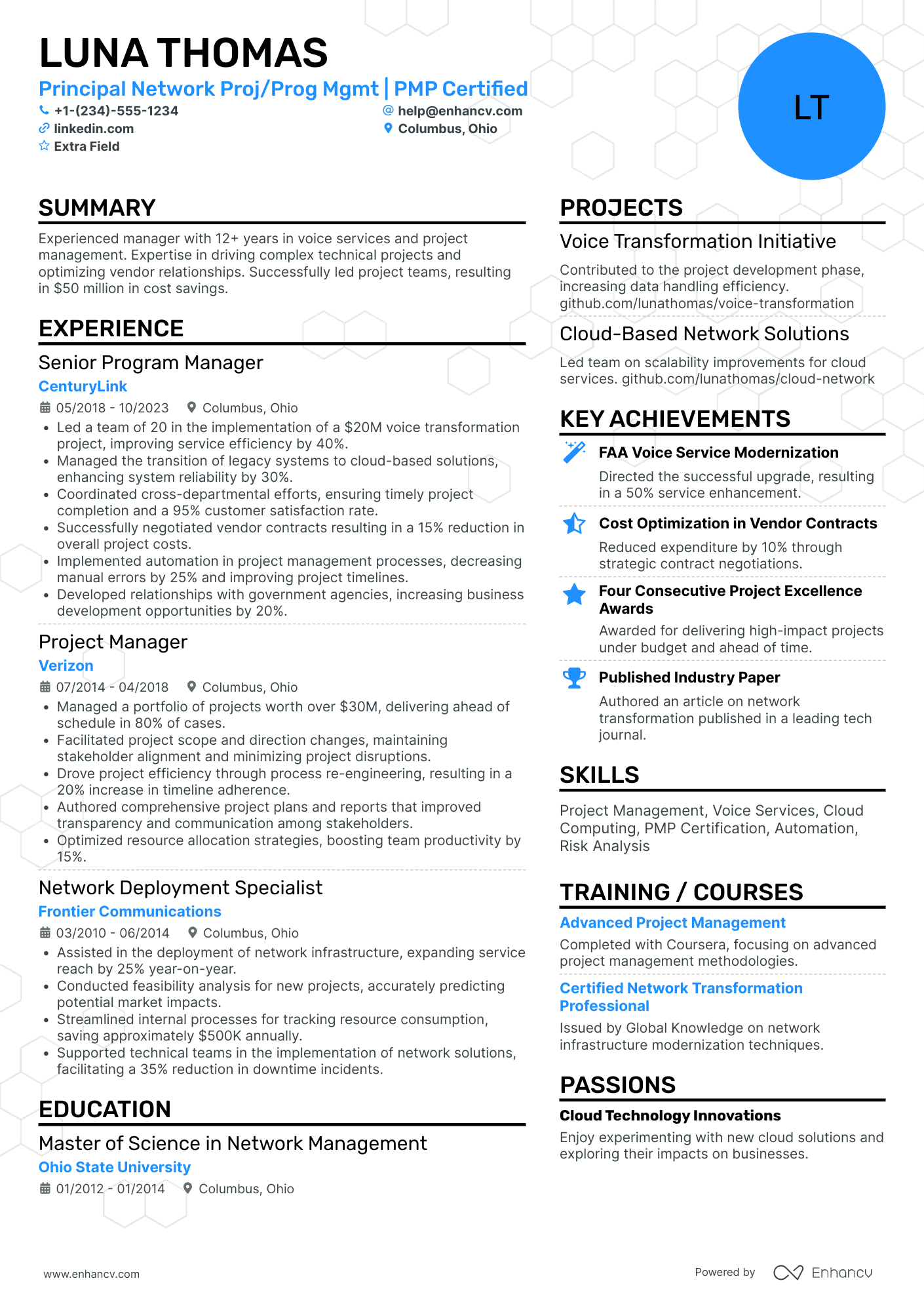 Principal Network Engineer Resume Example