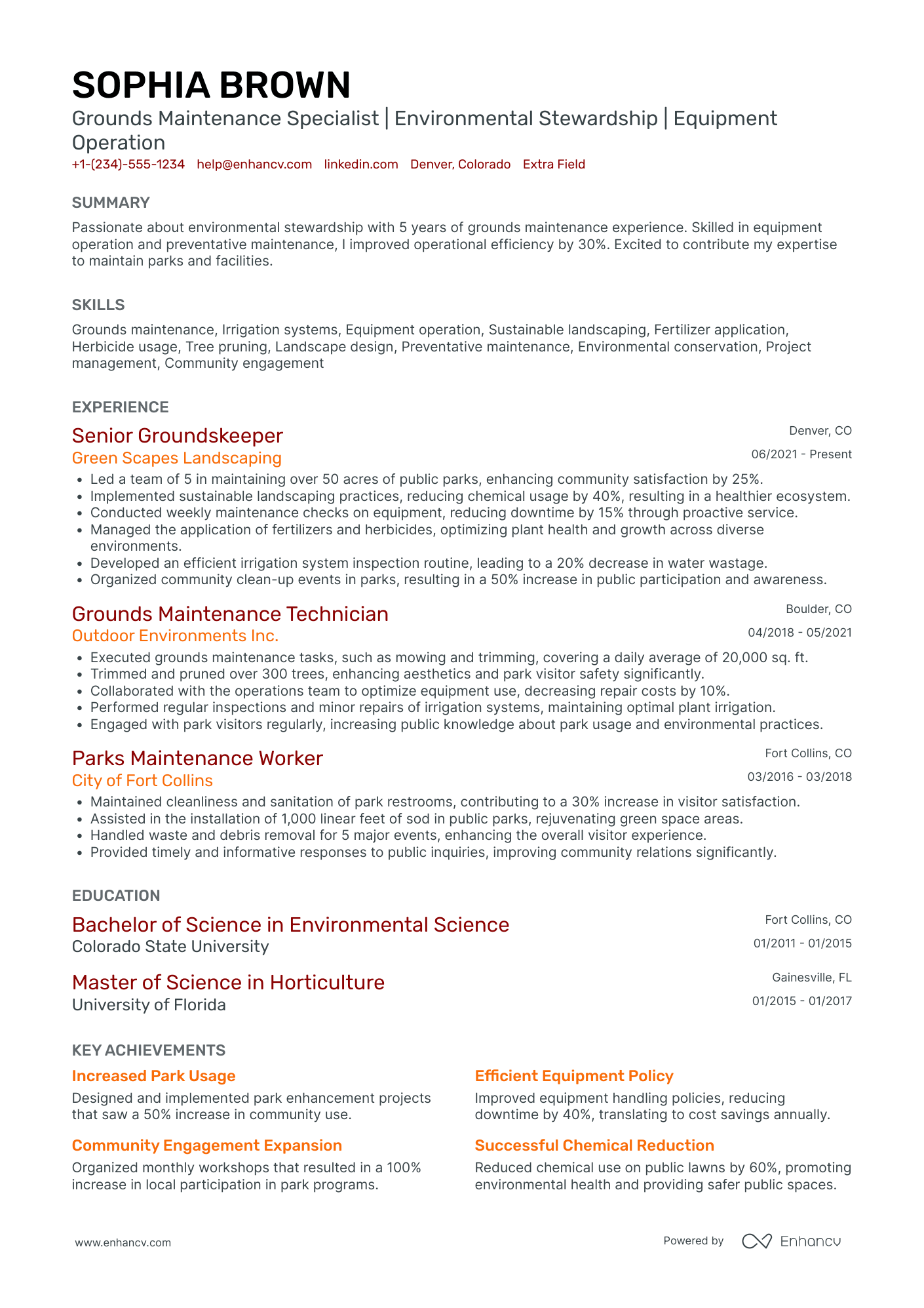 Landscaping Equipment Operator Resume Example