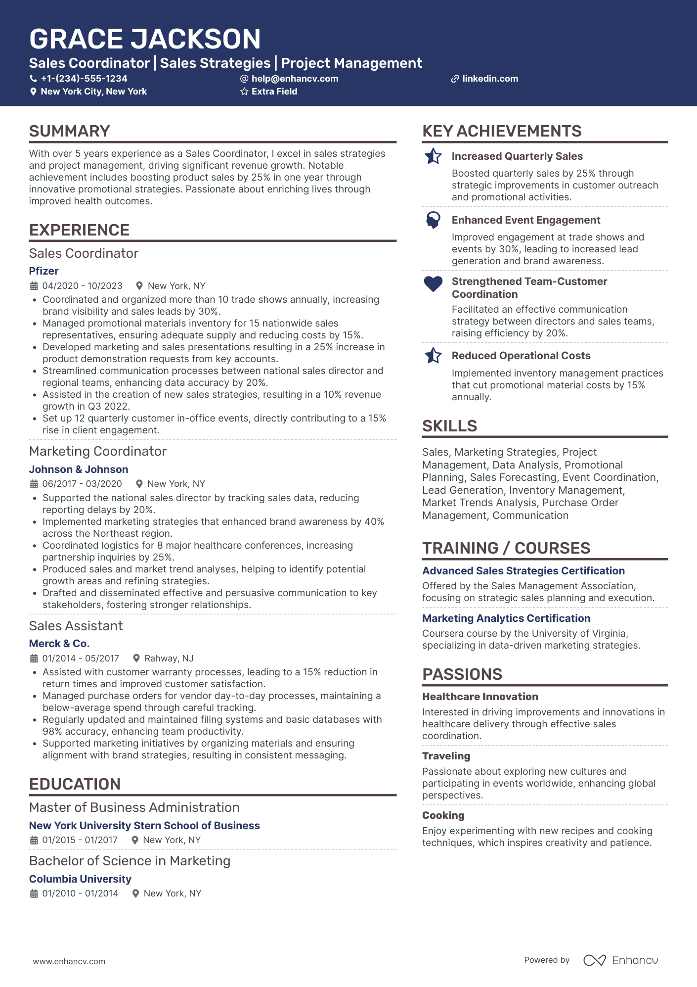 Sales Coordinator   Pharmaceutical Resume Example