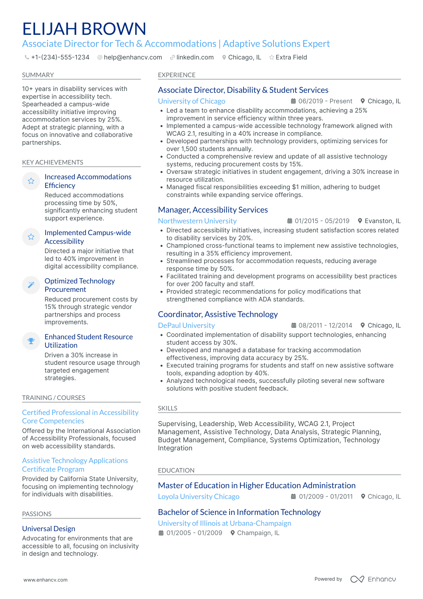 Managing Director of Information Technology Resume Example