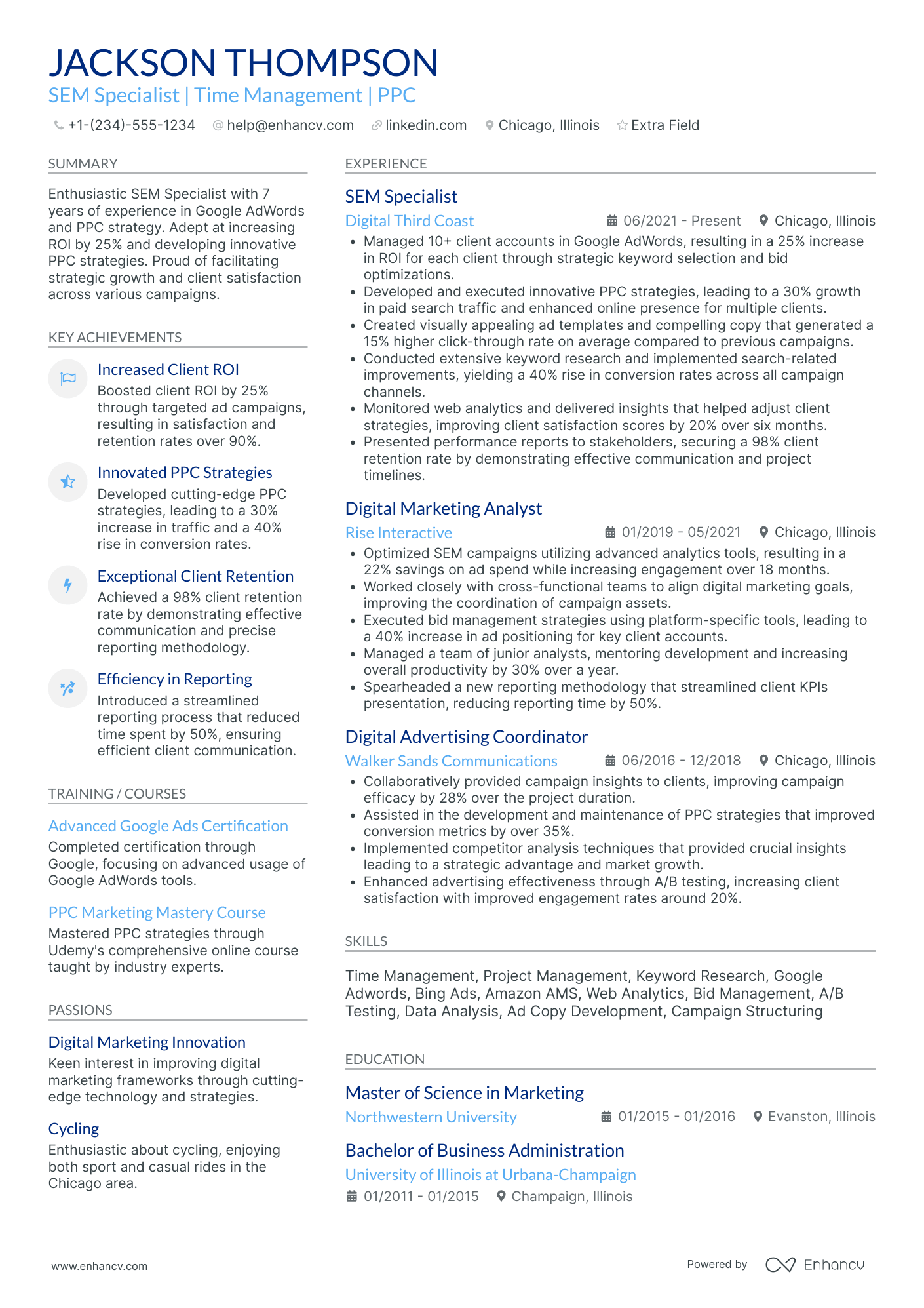 Lead PPC Specialist Resume Example