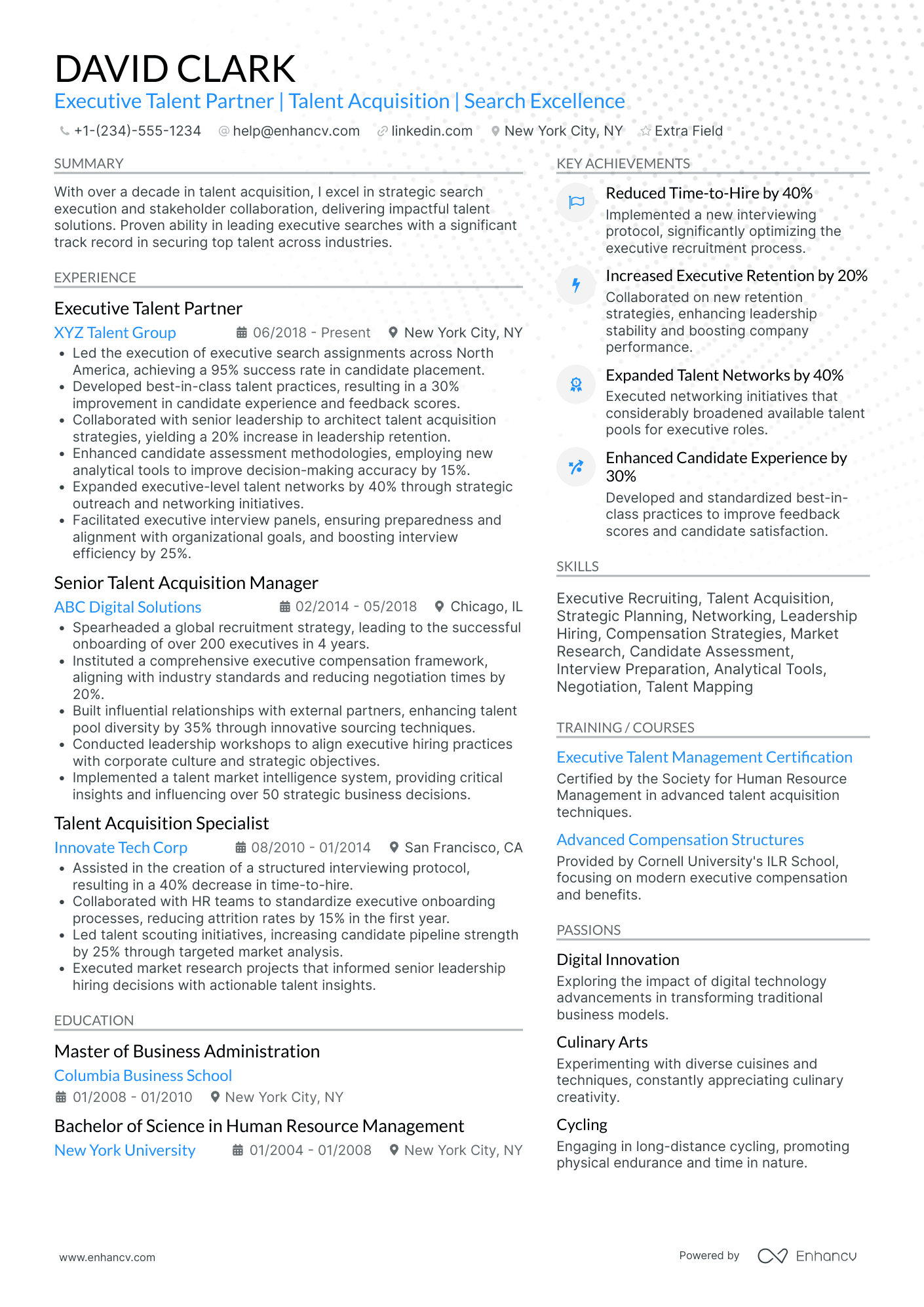 Executive Search Recruiter Resume Example