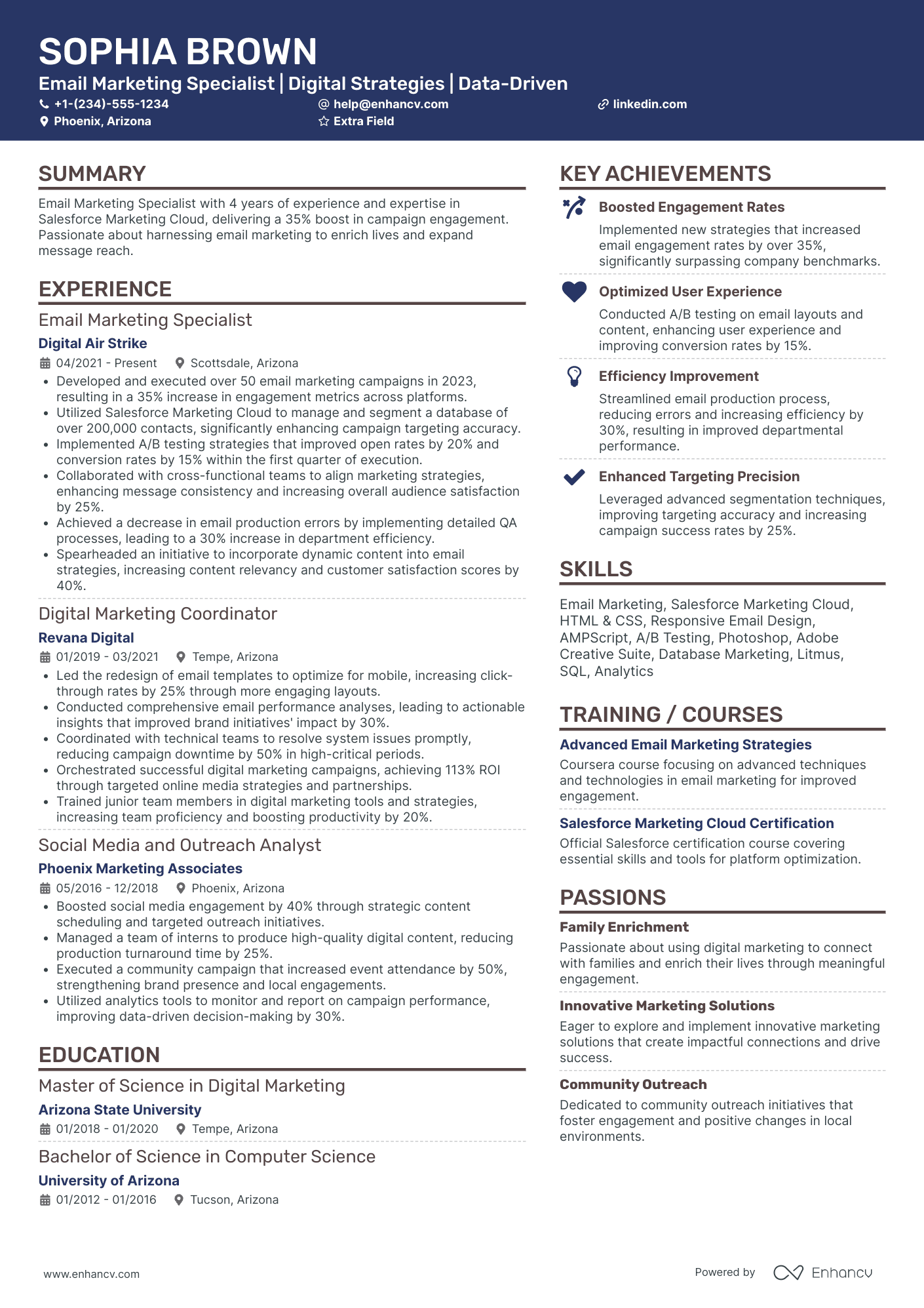 Email Marketing Coordinator Resume Example