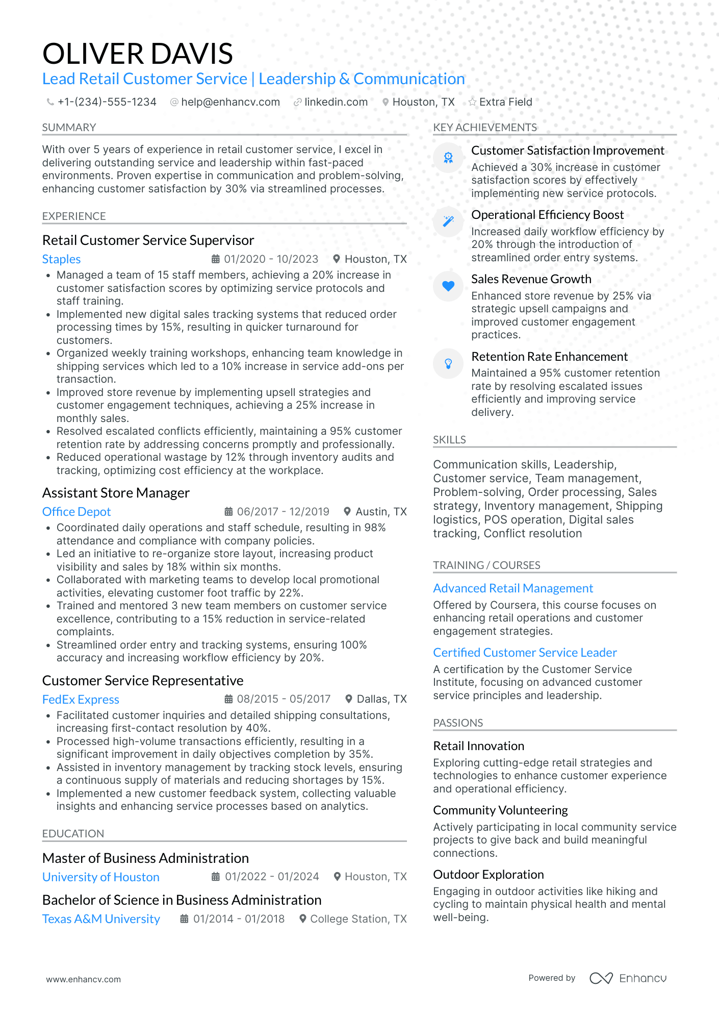 FedEx Office Retail Associate Resume Example